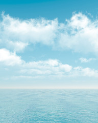 Fototapeta na wymiar Wonderful seascape with puffy clouds