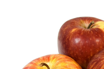 Red apples on isolated background
