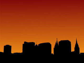 Obraz premium Salt Lake city skyline at sunset