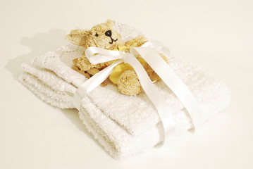 Fototapeta na wymiar Towels assortment for bathroom or wellness therapy isolated