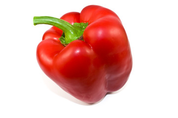 Red sweet pepper on a white background