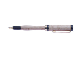 Naklejka premium wooden ink pen isolated on white backgroung