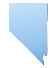 Nevada(USA) map filled with light blue gradient