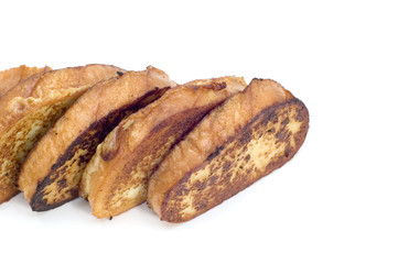 object on white food toast