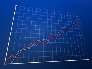 statistik auf blauem hintergrund