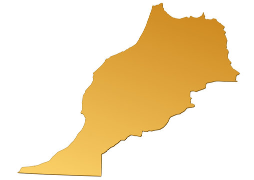 Carte du Maroc marron