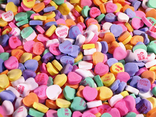 Fototapeta na wymiar Candy Hearts-Field