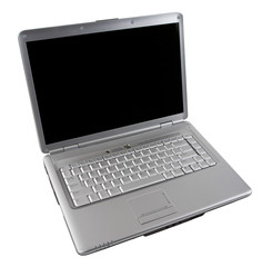 Wireless Silver Notebook Computer  with Blank Screen 