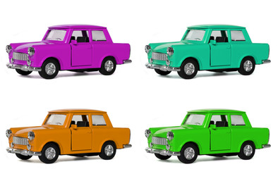 Famous DDR car in four colors, the orange is the original