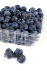 Blueberry fruit group isolated on white background