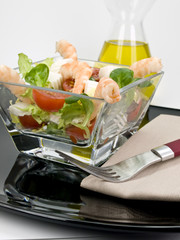 Prawn with salad -  Gambas con ensalada