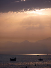 Sunset over Mediterranean sea