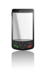 Vector realistic illustration of a black PDA with black buttons
