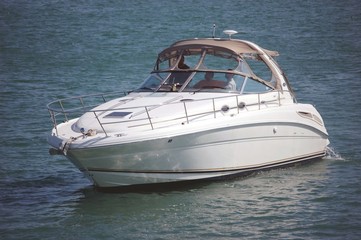 White Cabin Cruiser