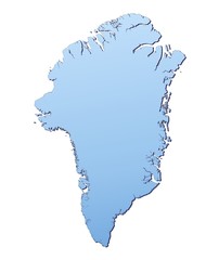 Greenland map filled with light blue gradient © skvoor