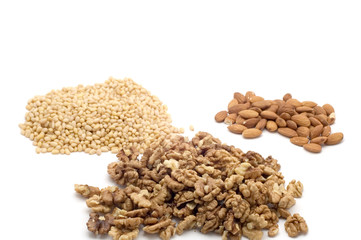 object on white food  nuts