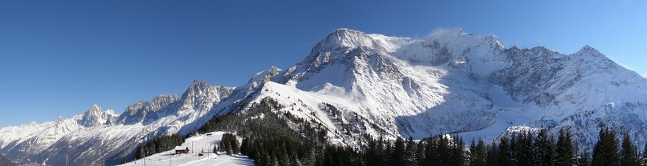 Fototapeta na wymiar ogromny panoramiczny widok na Mont Blanc Przełęcz Voze
