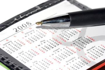 Calendar for 2008 and pen