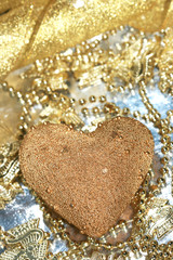 golden Christmas decoration heart