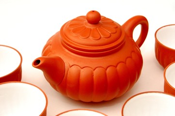 Small Chinese Teapot and Cups