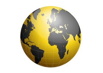 Vector black and yellow world