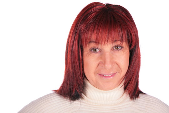 Red-haired woman close-up
