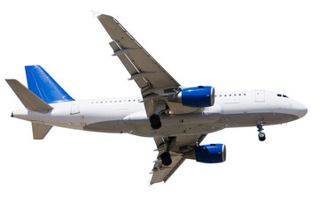 Passanger airplane isolated over white background