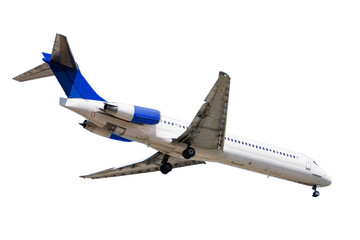 Passanger airplane isolated over white background