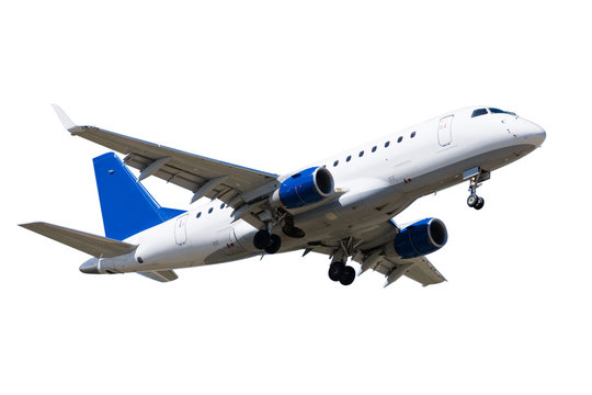 Fototapeta Passanger airplane isolated over white background