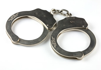 Handcuffs on white