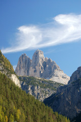 Fototapeta na wymiar Les Tre Cime di Lavaredo (alt 2999 m)