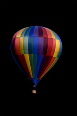 Here is a photo of a hot air balloon isolated on black