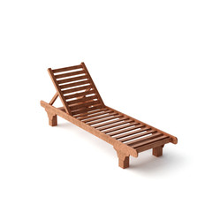 A wooden lounger isolated