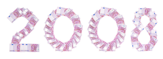 Title 2008 isolated with clipping path over white