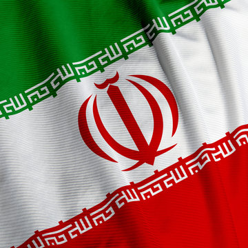 Close up of the Iranian flag, square image