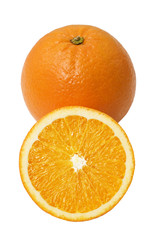 fresh orange fruit isolated over white background