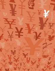 collection of yen currency symbols moving from top to bottom