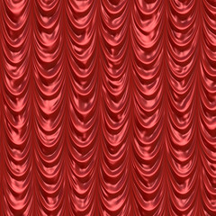 Red satin stage curtains