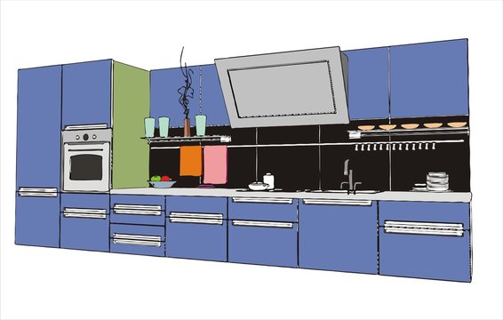 modern kitchen interior (vector image)