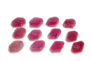 object on white food fruit drops
