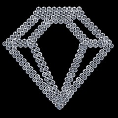 diamantensymbold aus vielen diamanten