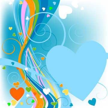 floral heart background for valentine`s day