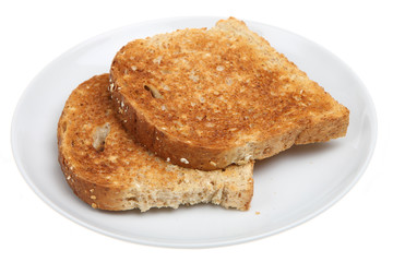 Two slices of toasted wholemeal bread