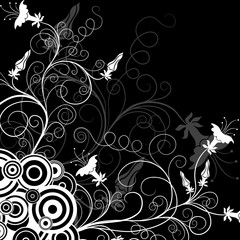 Decorative floral background, vector illustration 