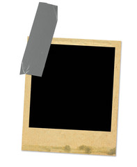 old photo frame taped, minimal shadow behind