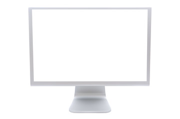 computer monitor in white over a white background