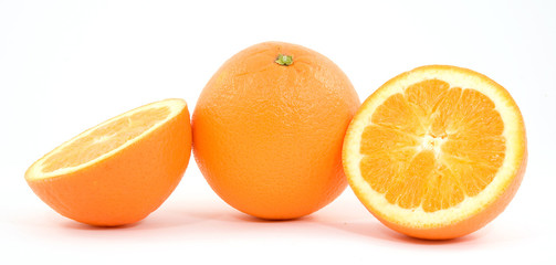 sliced oranges fruit studio isolated