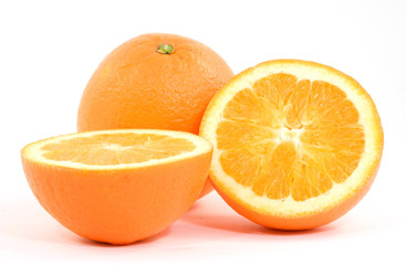 sliced oranges fruit studio isolated