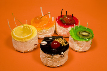 Different fruit cakes