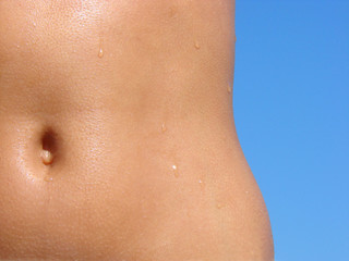 female torso c drops of water
